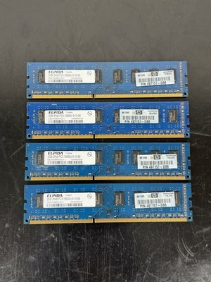4x Elpida EBJ21UE8BDF0-DJ-F 2GB (8GB) 2Rx8 PC3-10600U 1333mhz DDR3 Desktop RAM