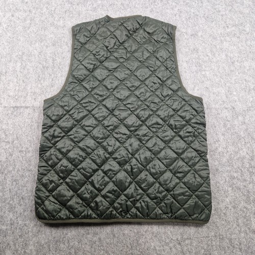 Barbour Gilet Mens Size 40 Green A855 Quilted Waistcoat Zip In Liner Vest Jacket - Picture 2 of 11