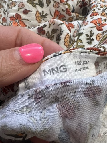 MNG MANGO EVASE FLORAL PRINTED FLARED DRESS LONG SLEEVES VISCOSE GIRLS 11-12 - Picture 18 of 24