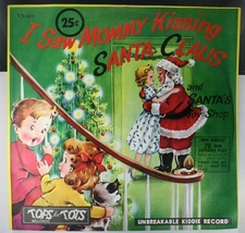 JUDY HARRIET Christmas 78rpm Saw Mommy Kissing Santa Claus/Santas Toy Shop HEAR