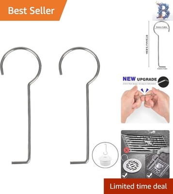 #ad Durable Drain Grate Puller 2 Pcs Stainless Steel Hooks for Easy Maintenance $16.19
