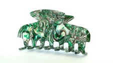 Medium abalone sea shell effect green hair claw clamp clip