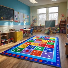ABC Classroom Rug, Large Classroom Rugs Elementary, Preschool Daycare Rugs fo...