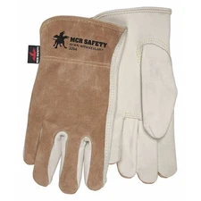 Mcr Safety 3204M Leather Drivers Gloves, Cowhide, Shirred Slip-On, Keystone