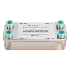 Ferroday 20 Plate Wort Chiller Stainless Steel Brazed Plate Heat Exchanger 1/...