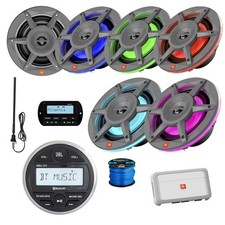 JBL Marine Gauge BT Radio,Remote, 4x 6.5" LED  2x 8" LED Speaker, Amp, ANT,Wire