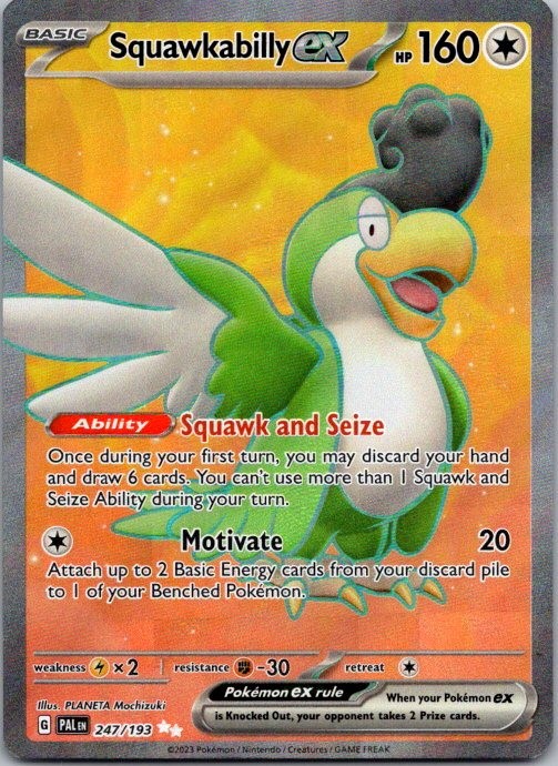 Squawkabilly ex 247/193 Ultra Rare Paldea Evolved Pokemon Holo Near Mint