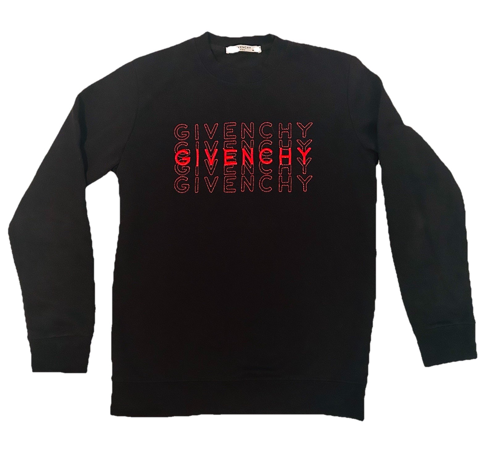 AUTHENTIC GIVENCHY PARIS Blk Stacked Embossed Log… - image 2
