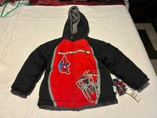 Y2K Marvel Spider-Man 3 hooded heavyweight winter puffer jacket Kids Size 5 New