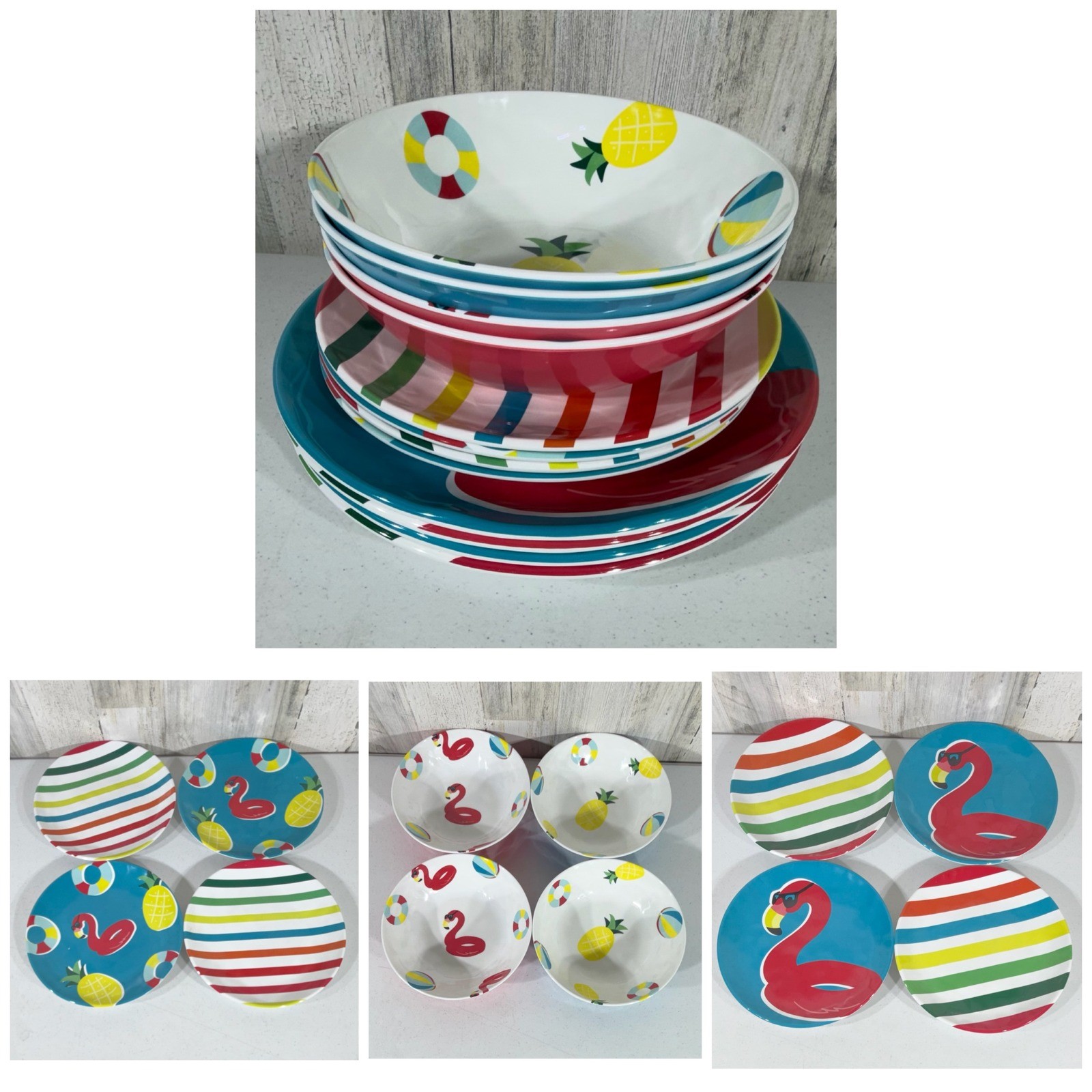 12pc Flamingo Pineapple Stripe Spring Summer