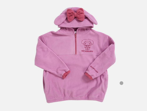 Sanrio Cosplay Zip-Up Hoodie Top mit Kapuze My Melody Pink Gr. L WOmen Japan - Bild 13 von 15