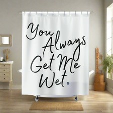 Get Me Wet Funny Durable Washable White Shower Curtain