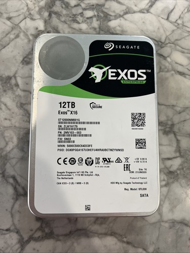 Disque Dur Interne Seagate Skyhawk 12 To - 3,5" SATA III 7200RPM 256 Mo Cache