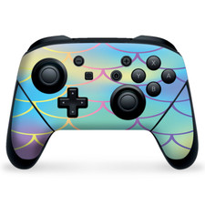 Nintendo Switch Pro Controller Skin Decal Vinyl Wrap - Pastel mermaid scales