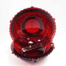 AVON 1876 Cape Cod Collection Red Ruby Glass Dessert Bowls Set of 2