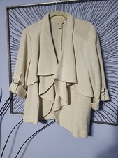 Chico's Drape Front Waterfall Jacket Size M Ivory