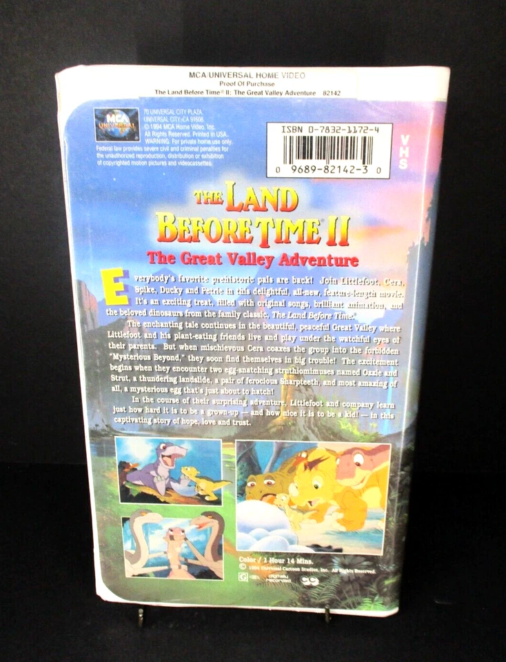 The Land Before Time II: The Great Valley Adventure (VHS, 1994 Clamshell) Foto 2 de 4