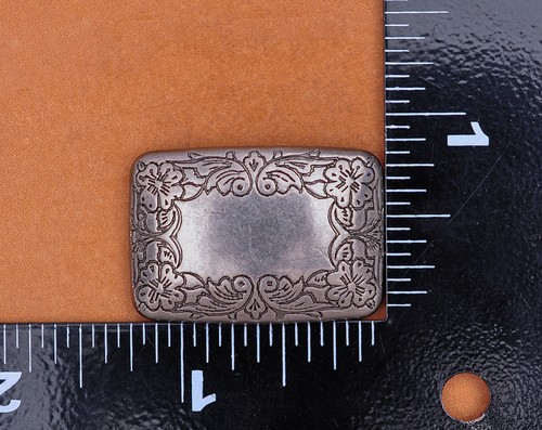 5X Heavy Duty Antique Silver Western Cowboy Flower Rectangle Leathercraft Concho - Picture 10 of 11