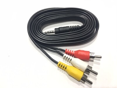 5ft 3.5mm 1/8'' Male to 3 RCA Male Plug Composite Audio Video AV Y Cable Adapter 