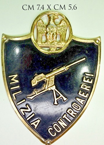 MVSN SPECIALITÀ MILIZIA ARTIGLIERIA CONTROAEREI SCUDETTO CC.NN. MVSN PNF