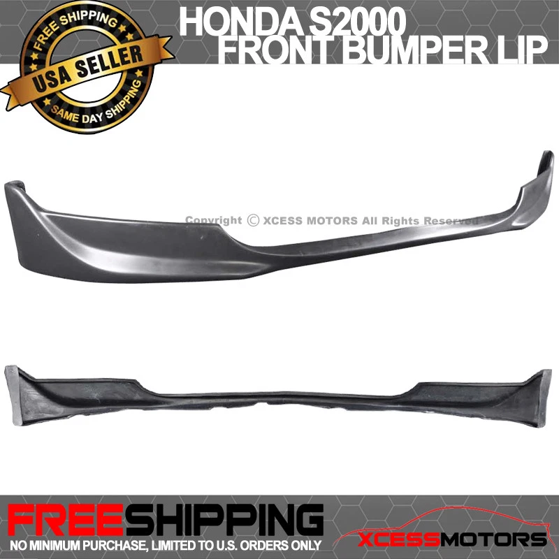 Fit 04-09 Honda S2000 AP2 OE Style Front Bumper Lip Spoiler Unpainted Black PU - Image 2 of 4