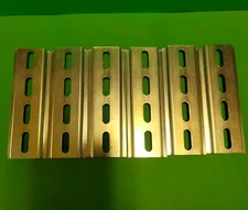 6 Pieces DIN Rail Slotted Steel 4 in. long 35mm 7.5mm 2 ft.