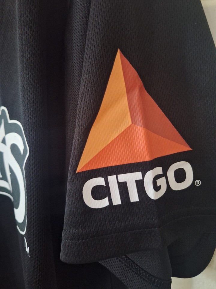 Corpus Christi Hooks Baseball Jersey Mens Size Large Black Citgo Button