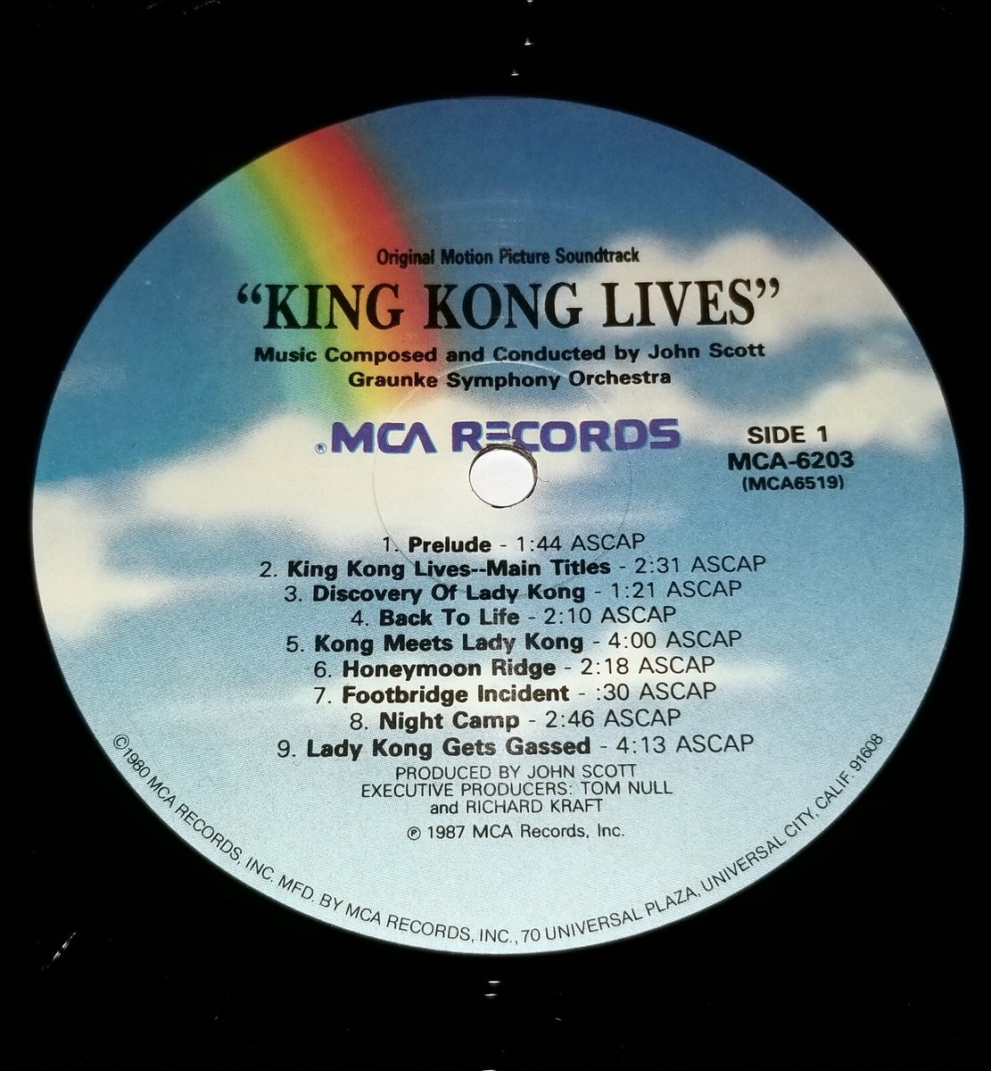 KING KONG LIVES SOUNDTRACK LP OST SCORE 1987 MCA RECORDS JOHN