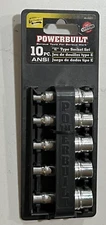 PowerBuilt - 10 pc [1/4" & 3/8 Drive] E Type Socket Set Part # 648667 NEW