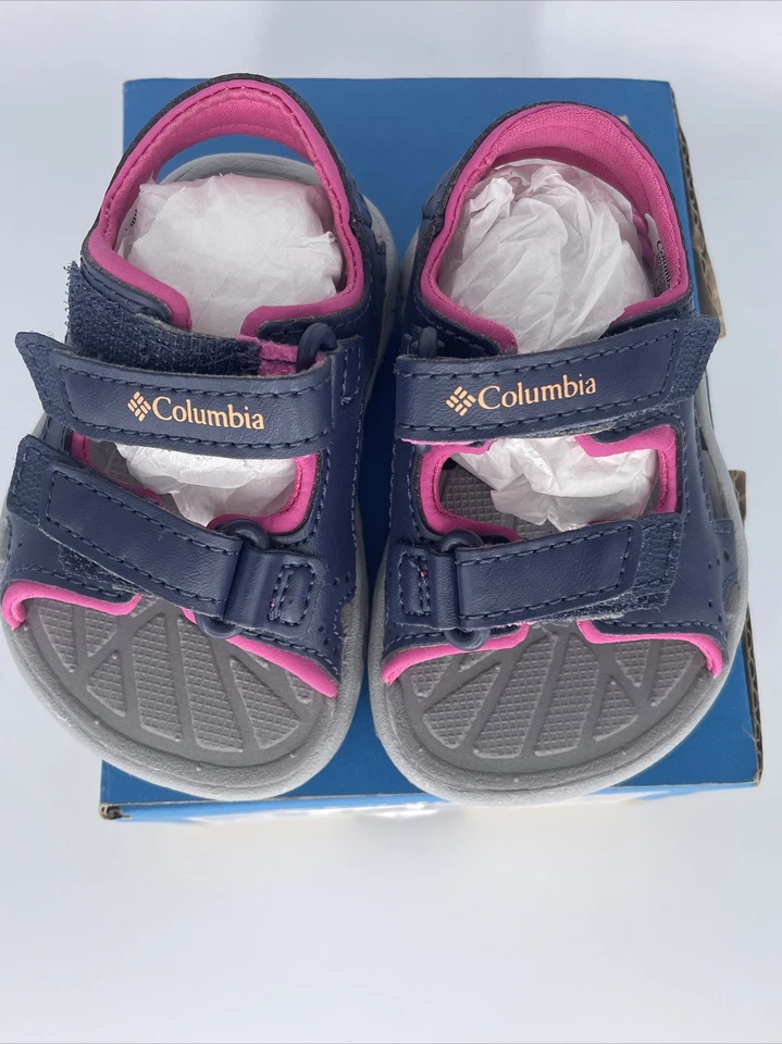 Сандалии для девочек ясельного возраста Columbia размер 4 розовые синие быстросохнущие Techsun Vent новые без коробки детские - Изображение 2 из 4