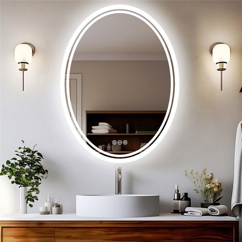 Anti-fog Oval LED Bathroom Mirror Dimmable Light for Easy Makeup Shave Face Care - Picture 5 of 18