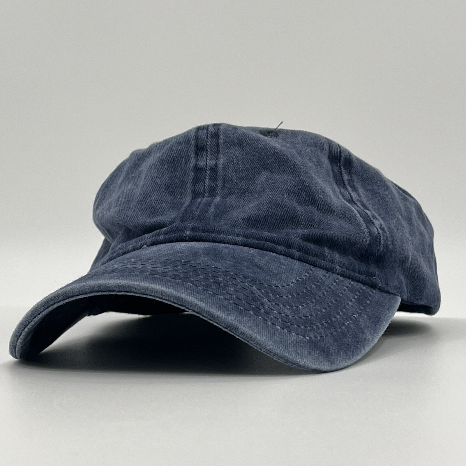 Navy Cotton Hat - Solid Blue StrapBack Baseball C… - image 1