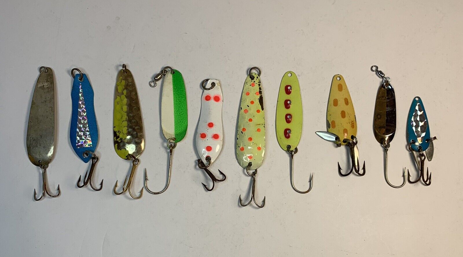 Lot of 10 Vintage Fishing Spoon Lures - Mixed Brands and Mixed Colors🔥🎣