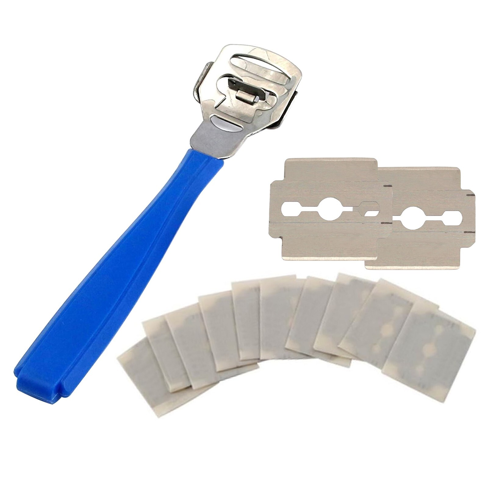 Foot Hard Dead Skin Corn Remover Cutter Blue + 10 Blades