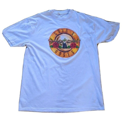 Guns n Roses White Tee T shirt Mens 3XL Weathered Style Logo Flying Horse