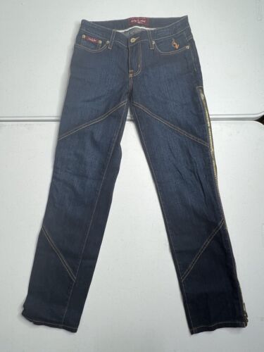 VINTAGE Baby Phat Jeans Y2K Zipper Leg Zip Damengröße 5 neu ohne Etikett goldene Reißverschlüsse