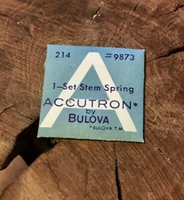 Vintage Bulova Accutron watch 214 caliber Set Stem Spring packaged part #9873