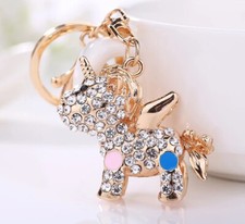 FANCY UNICORN KEY CHAIN, SHINING CRYSTAL UNICORN . HIGH END QUALITY.