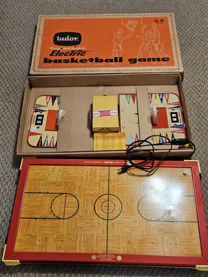 Vintage TUDOR Tru Action Electric BASKETBALL Game w/Box & Instructions