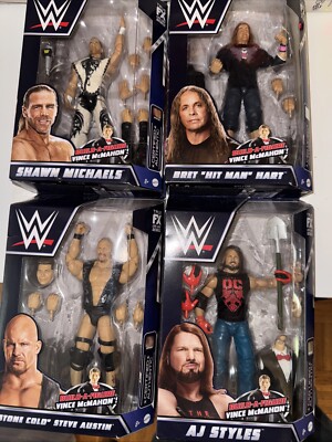 WWE Wrestlemania Elite Stone Cold Steve Austin Vince McMahon Set 6