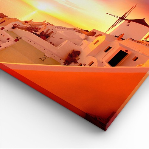 Quadro su Tela 100x70cm Santorini Grecia vacanza Stampe Immagini Quadri Murale - Foto 4 di 10