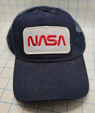 Baseball Hat Embroidered 6 Pannel Adjustable NASA MESH TRUCKER CAP