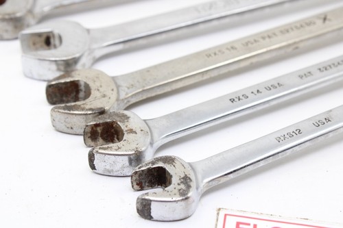 Snap On RXS12-RXS20 3/8"-5/8" SAE 5 Piece Flare/Open End Combination Wrench Set - Foto 8 di 12