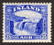 ICELAND 1931, SC-172 F/VF MLH* 35 aur Gullfoss cv $24.00 *Bay Stamps*