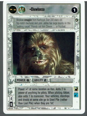 STAR WARS CCG A NEW HOPE WHITE BORDER CHEWBACCA ex