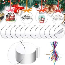 50 Pieces Christmas Hanging Ornaments Set 3''Christmas Ornament Acrylic Blank...