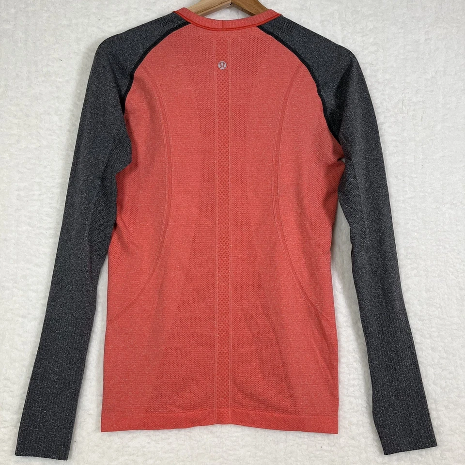 Lululemon Run Swiftly Tech  Orange Gray Heather Long Sleeve Shirt Size 2, 4? - Image 2 of 4