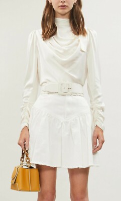 with tags  Zimmermann Espionage TieNeck Silk Blouse in Pearl Size 3 G2U