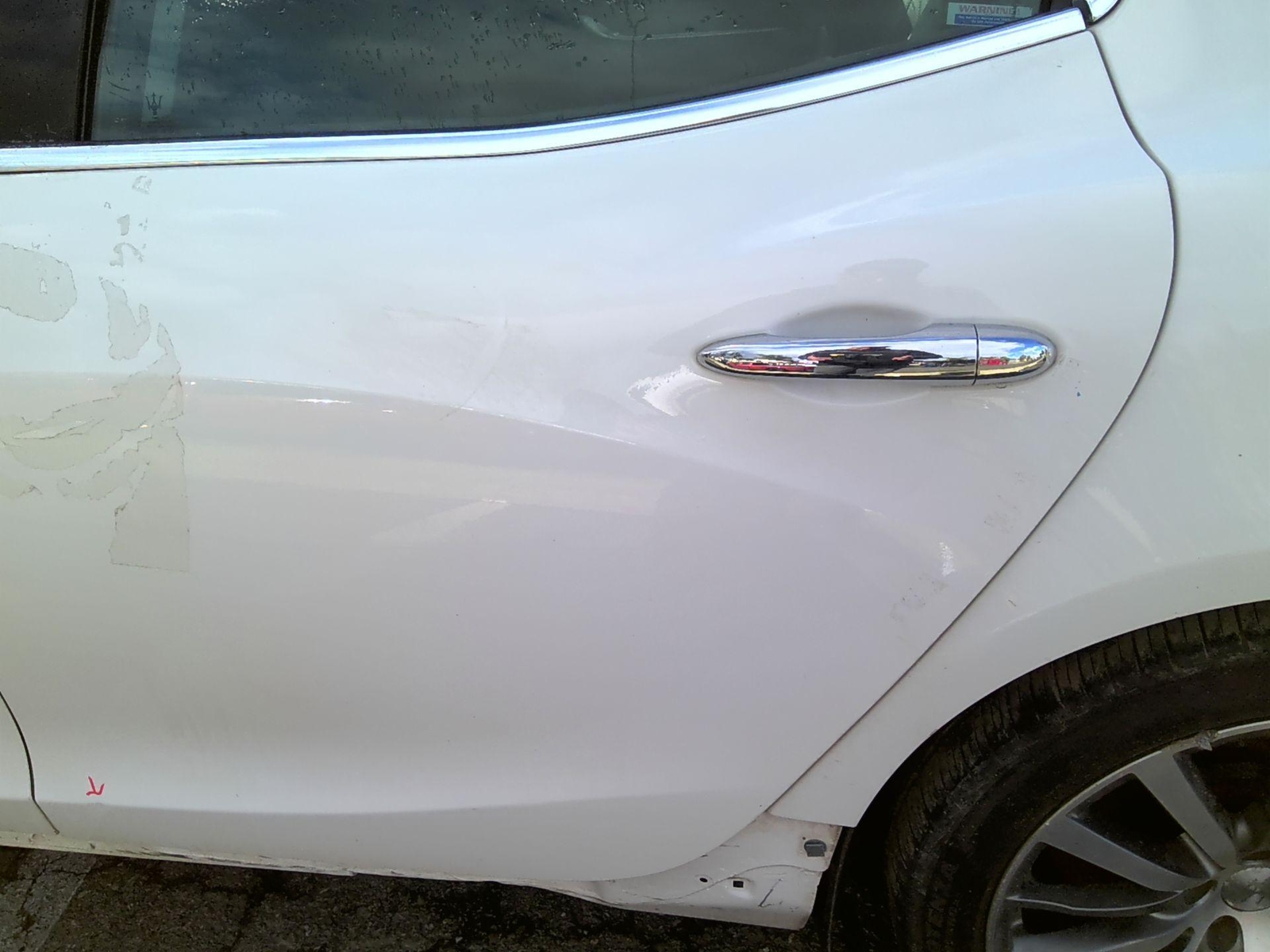 2015 MASERATI GHIBLI Left Drivers Side White Rear Door - OEM PAINT CODE=268A