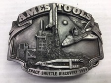 Siskiyou L.E. 1989 Ames Tools Space Shuttle Discovery 1984 3-D Pewter Buckle New